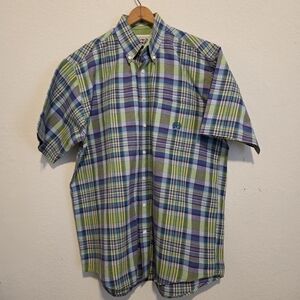 Cinch Plaid Shirt Button Down Western Rodeo Short Sleeve Cowboy EUC Men's M
